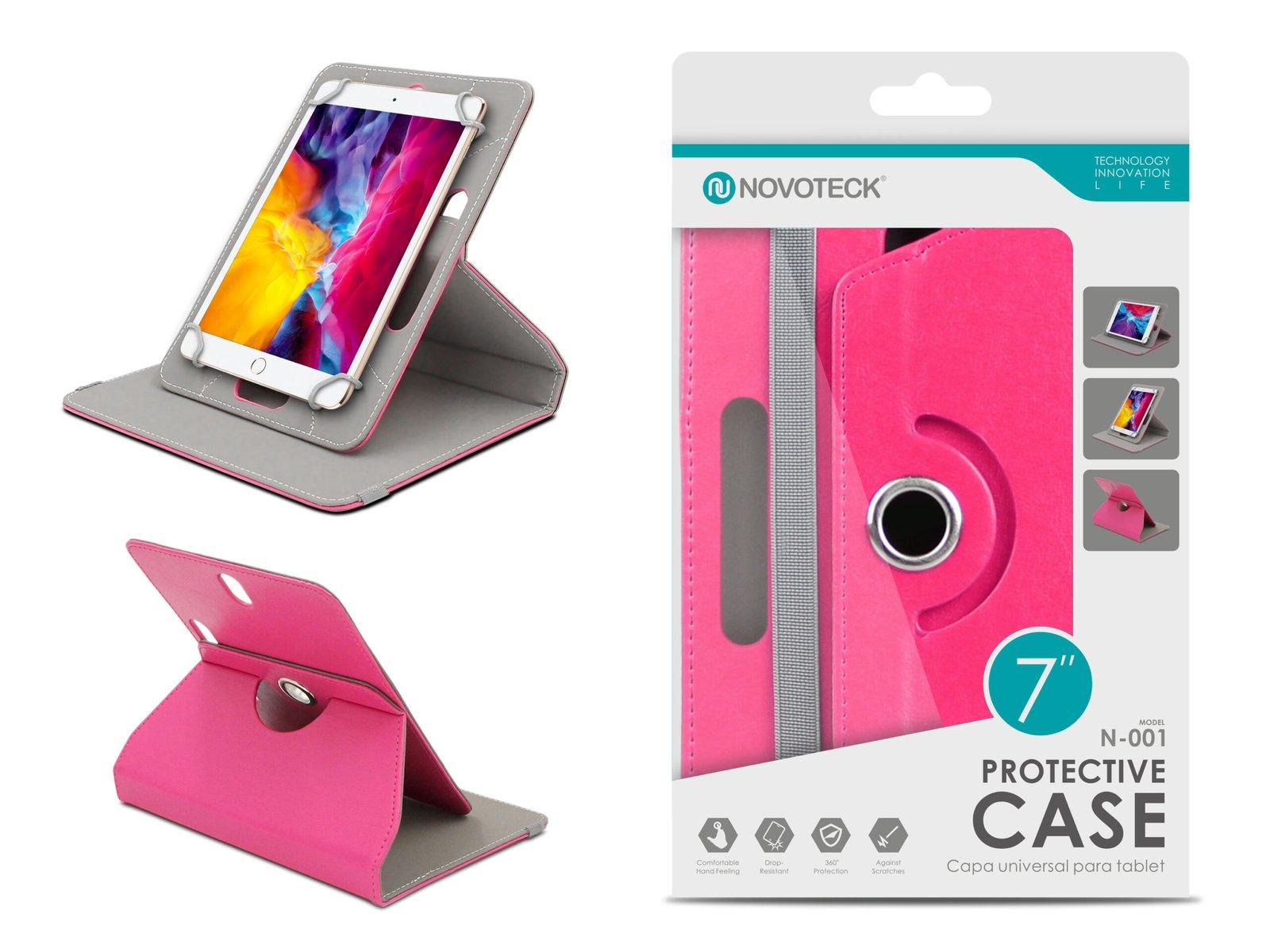 Capa Protetora Universal Cor da Rosa para Tablet de 7'' - N-001 - Confortável, Resistente a Quedas e com Suporte Ajustável