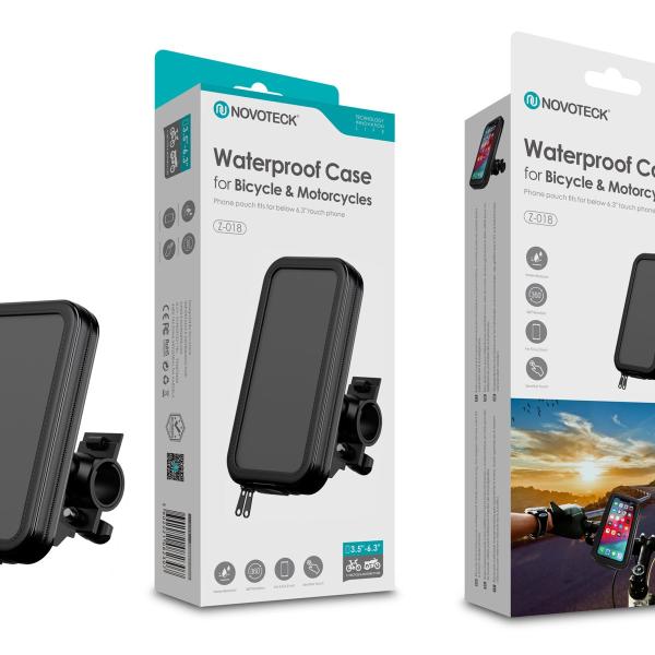 Capa Impermeável Z-018 para Bicicleta e Motocicleta – Ecrã Tátil, Rotação 360º, Universal até 6.3'', Montagem Fácil