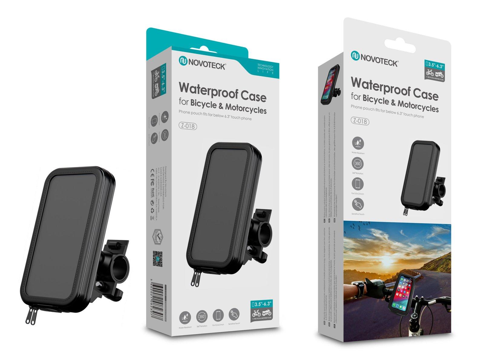 Capa Impermeável Z-018 para Bicicleta e Motocicleta – Ecrã Tátil, Rotação 360º, Universal até 6.3'', Montagem Fácil