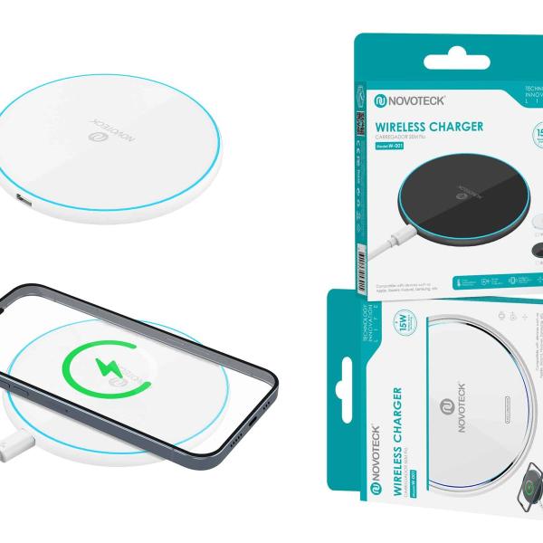 Base 15W Carregador Wireless Branco W-001