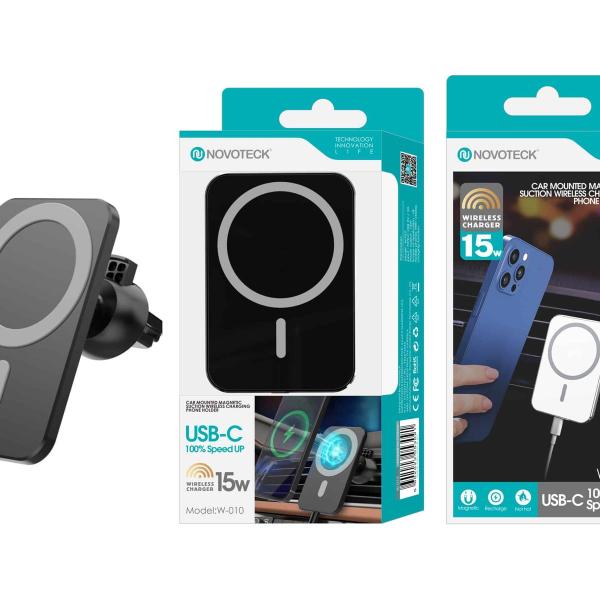 Carregador 15W Magsafe Automóvel Negro W-010