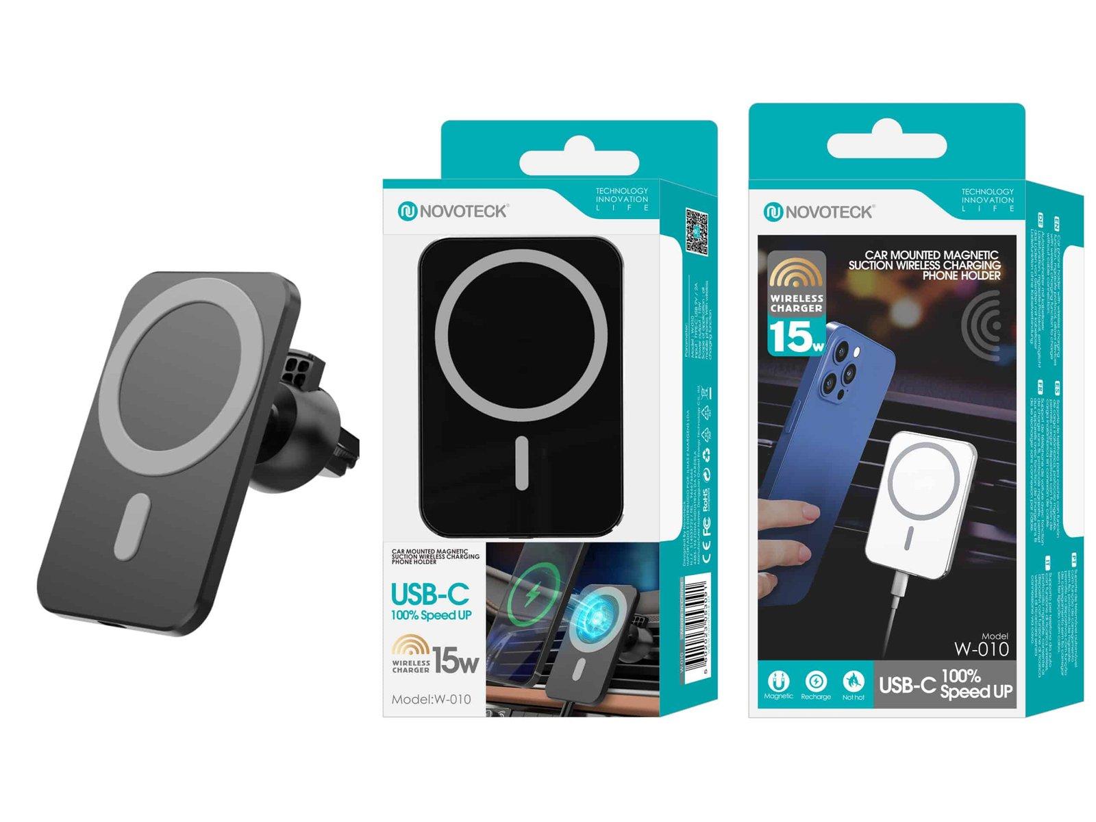 Carregador 15W Magsafe Automóvel Negro W-010