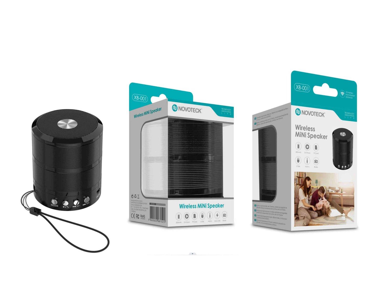 Mini Coluna Bluetooth Negro XB-001