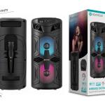 Coluna Portátil NOVOTECK XB-002 com Bluetooth, Microfone e LED - Som e Show em Qualquer Lugar