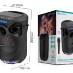 Coluna NOVOTECK XB-003 Portátil com Bluetooth, Luzes LED e Microfone - Entretenimento Onde Você Estiver