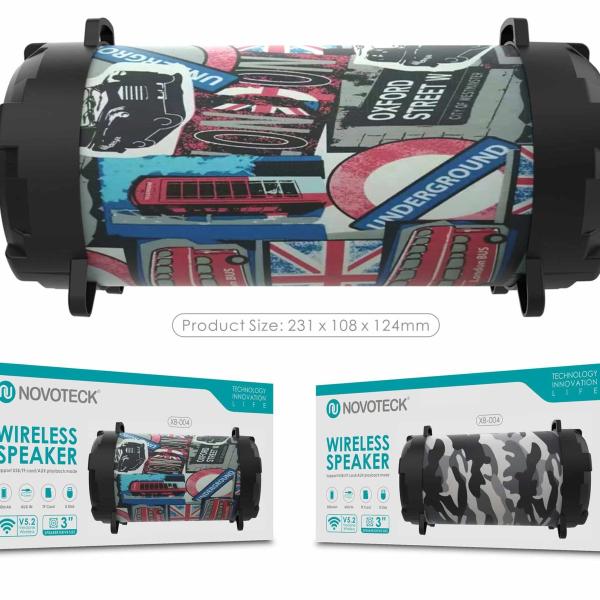 Coluna Portátil NOVOTECK XB-004 Bluetooth com Design Car – Leve o Ritmo das Ruas Consigo