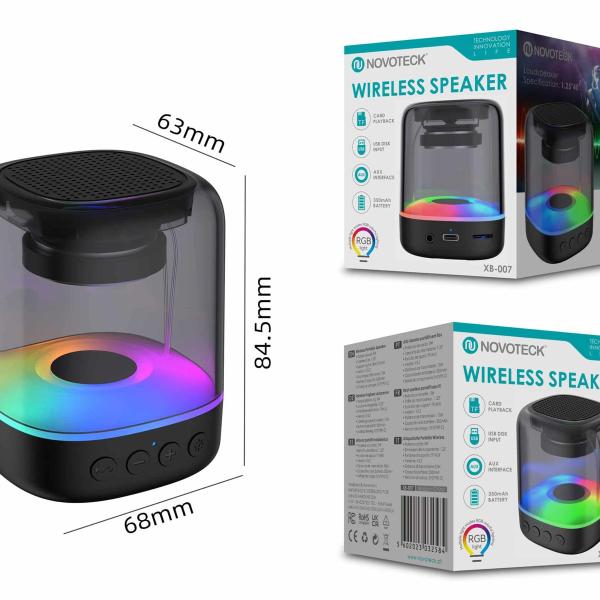 Coluna NOVOTECK XB-007 RGB – O Toque de Magia Sonora e Visual para o Seu Ambiente