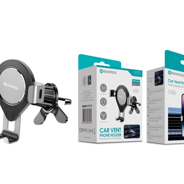 Suporte de Ventilação para Telemóvel Z-055 – Rotação 360º, Design com Gancho, para Telemóveis 3.5-6.7''