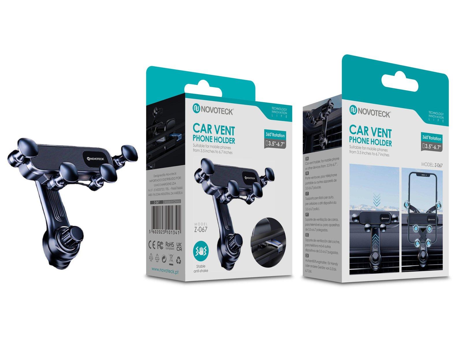 Suporte de Gravidade para Ventilação NOVOTECK Z-067 - Design Moderno e Rotação 360°