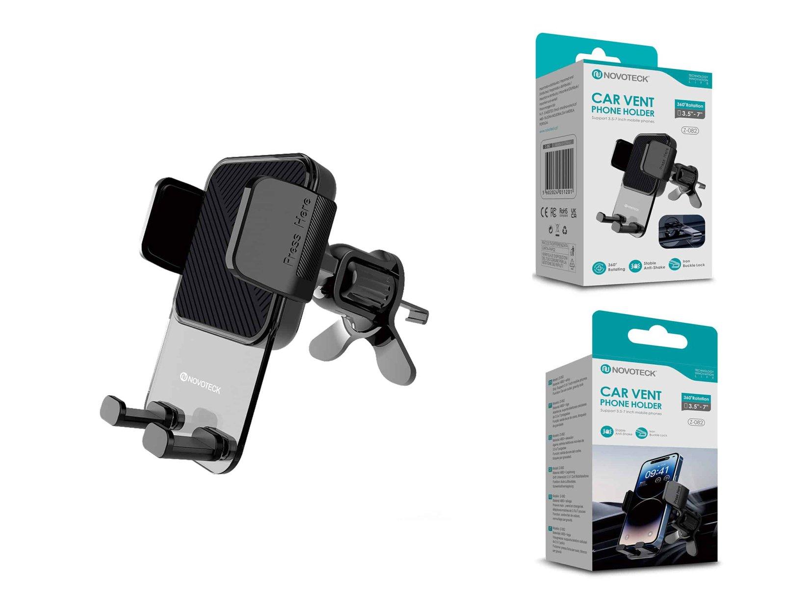 Suporte de Telemóvel para Grelha de Ventilação Z-082 | Rotação 360º e Anti-vibração