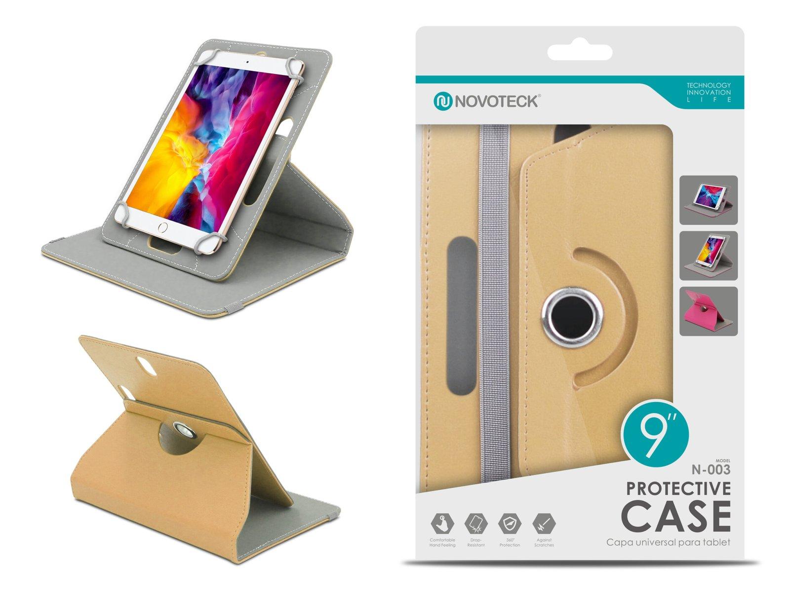 Capa Protetora Universal Dourado para Tablet de 9'' - N-003 - Confortável, Resistente a Quedas e com Suporte Ajustável