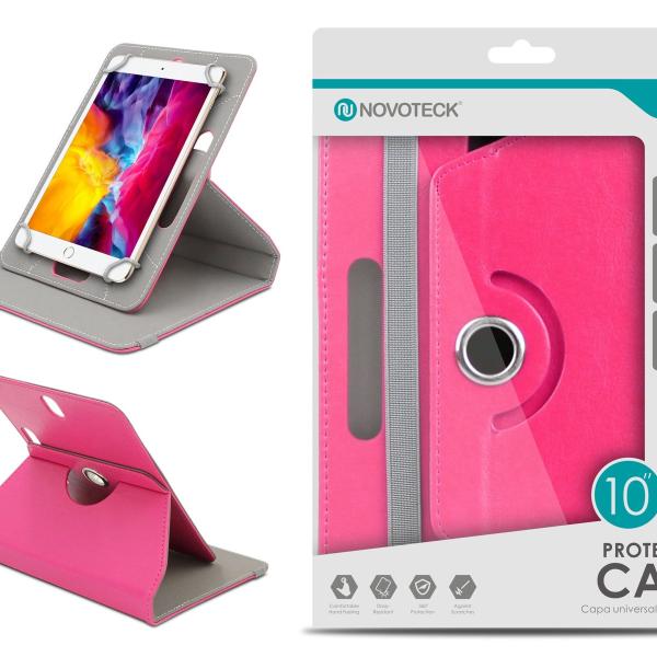 Capa Protetora Universal Cor da Rosa para Tablet de 10'' - N-004- Confortável, Resistente a Quedas e com Suporte Ajustável