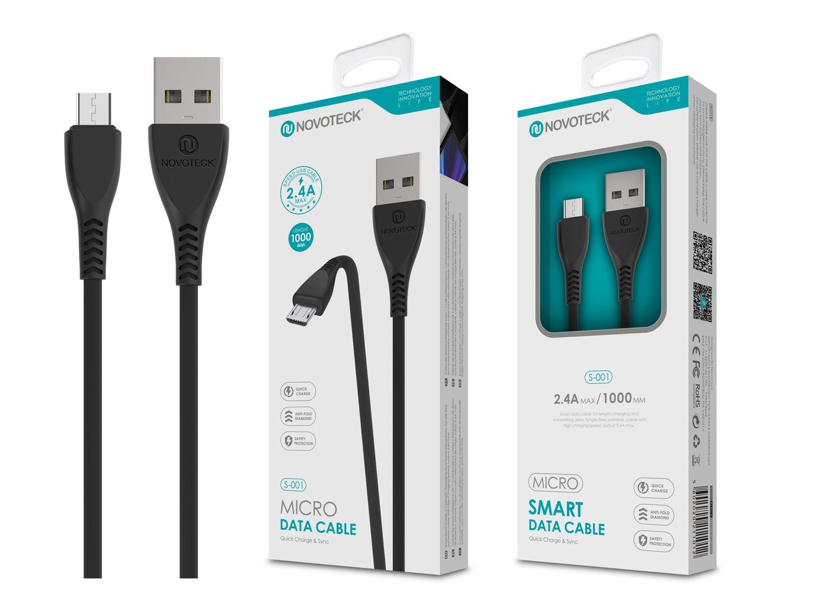 Cabo Micro Usb Negro 2.4A 1M S-001