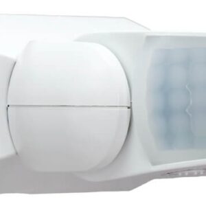 Sensor de Movimento PIR Branco 220V c/ 2 Sensores 180º/360º (IP65) Branco