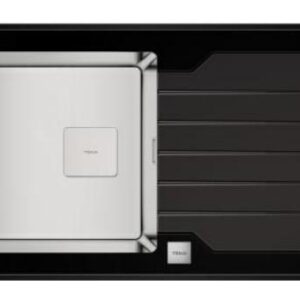 Lava Loiça Retangular Diamound RS15 1C 1E 86 (Aço Inoxidável/Vidro) - TEKA