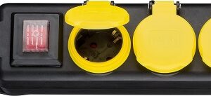 Extensão Quintupla 3x 1,5mm c/ Protecção de Mola IP44 + Interruptor (3 mts) - GOOBAY