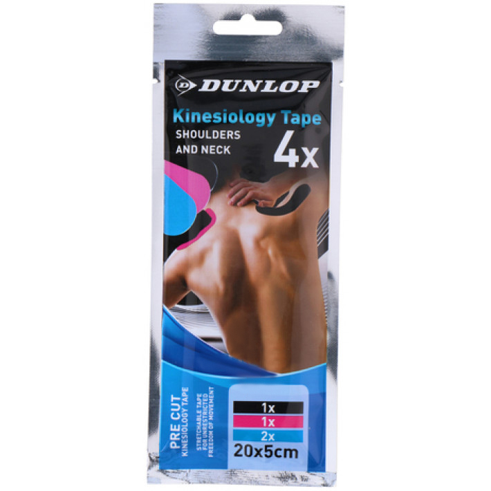 Pack 4x Fita Elástica Kinesiology p/ Ombros e Pescoço - DUNLOP