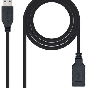 Cabo USB3.0 A Macho - USB3.0 A Fêmea Preto (2 mts) - Nanocable