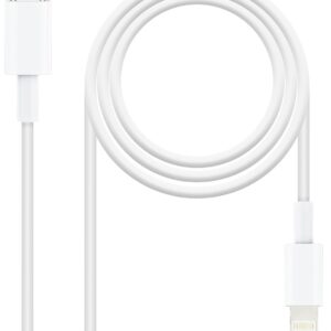 Cabo USB C Macho - Lightning Macho (1 metro) - Nanocable