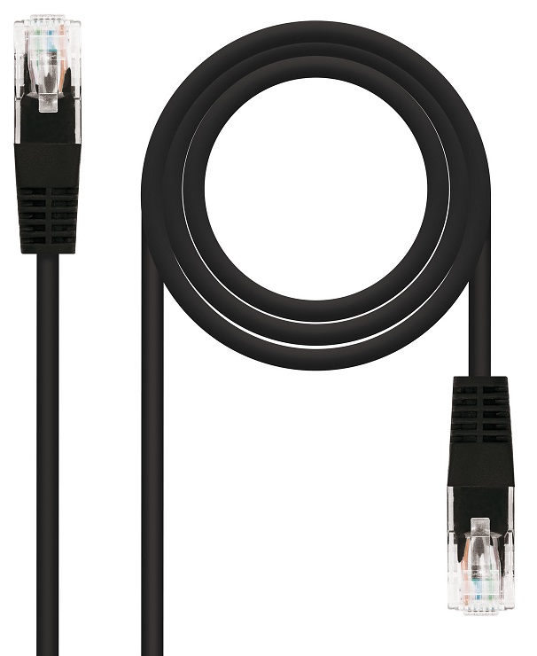 Cabo de Rede RJ45 Cat6e U/UTP Preto (2 mts) - Nanocable
