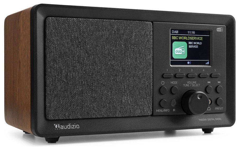 Rádio FM /DAB+/BT/USB Padova 40W (Madeira) - AUDIZIO
