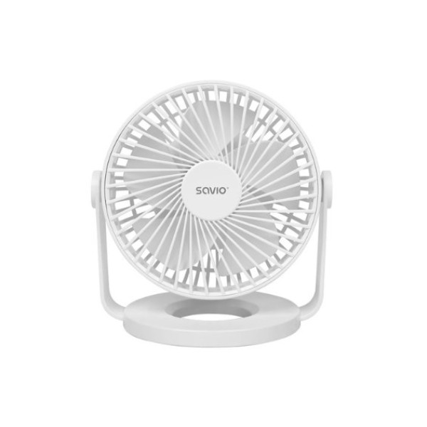 SAVIO AD-01 WHITE USB DESK FAN 4 COOLING MODES/360° ANGLE ADJUSTMENT SAVAD-01 WHITE