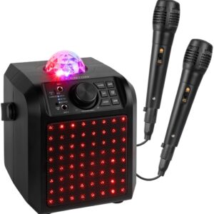 Coluna Karaoke Bluetooth c/ LED Jelly Ball e 2 Microfones (KAR55B) - FENTON