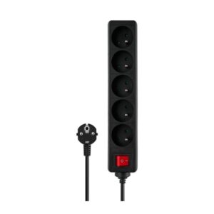 5-OUTLET POWER STRIP 3M BLACK SAVIO LZ-01