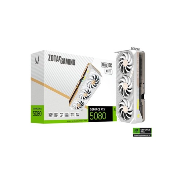 ZOTAC RTX 5080 SOLID OC WHITE 16GB GRAPHICS CARD