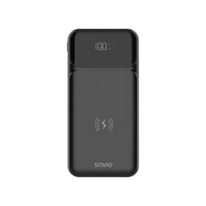 POWERBANK SAVIO BA-09 10000MAH QI CHARGING BLACK