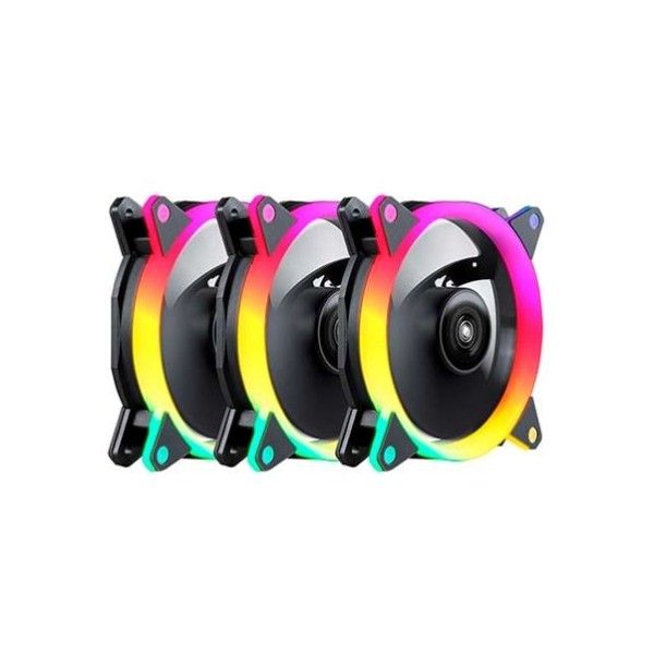 KIT 3XVENTILADORES UNYKACH RING LED ARGB 120MM  51801