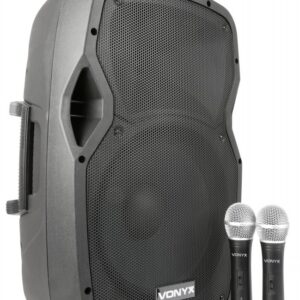 Coluna Amp. Portátil 12 600W MP3/USB/SD/BLUETOOTH c/ 2x Microfone s/ Fios (AP1200PA) - VONYX