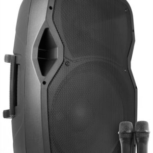 Coluna Amp. Portátil 15 800W MP3/USB/SD/BLUETOOTH c/ 2x Microfone s/ Fios (AP1500PA) - VONYX