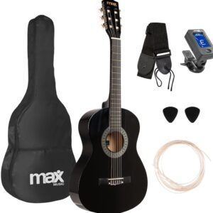 Pack SoloArt Guitarra Clássica Junior 3/4 + Acessórios (Preto) - MAX