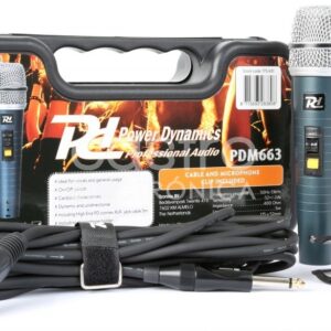 Microfone Dinamico Profissional c/ Mala e Acessórios (PDM663) - Power Dynamics