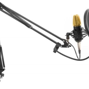 Pack Estúdio c/ Microfone Condensador + Suporte + Escudo Acústico Anti-Vento (CMS400B) - VONYX