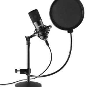 Microfone Condensador USB de Estúdio c/ Suporte de Mesa (CMTS300) - VONYX