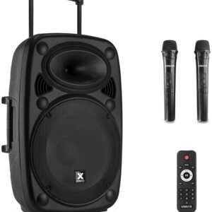 Coluna Amplificada Portátil 15 1000W MP3/USB/SD/FM/2xUHF/BLUETOOTH (VERVE46) Preto - VONYX