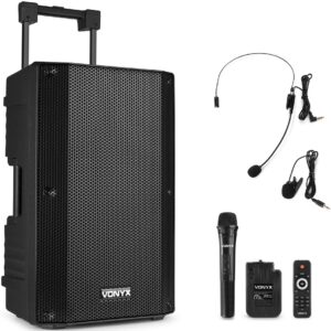Coluna Amplificada Portátil 12 800W MP3/USB/SD/FM/2xUHF/BLUETOOTH (VSA500-BP) - VONYX