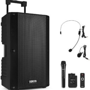 Coluna Amplificada Portátil 15 1000W MP3/USB/SD/FM/2xUHF/BLUETOOTH (VSA700-BP) - VONYX