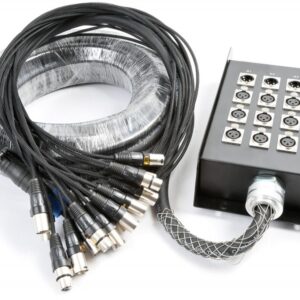 Multi-Cabos Multicore/Stage Box Canon (XLR) 12 Entradas/4 Saídas (30 metros)  - Power Dynamics