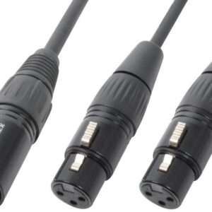 Cabo Canon Macho - 2x Canon Fêmea Balanceado (50cm) - Power Dynamics CONNEX