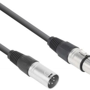 Cabo DMX Canon Macho 5 Pinos - Canon Fêmea 5 Pinos (3 mts) - Power Dynamics CONNEX