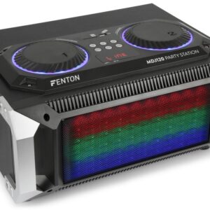 Consola de Som Portátil DJ 200W c/ USB/SD/BLUETOOTH e Efeitos LED (Preto) MDJ120 - FENTON