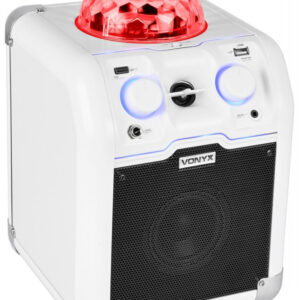 Coluna Portátil Bluetooth c/ Efeitos de LED RGB (Branco) SBS50W - VONYX