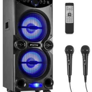 Coluna Amplificada Karaoke 2x 10 400W USB/SD/MP3/BLUETOOTH c/ Efeitos LED RGB (LIVE2104) - FENTON