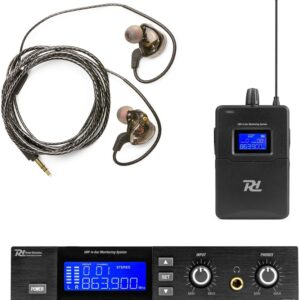 Sistema In Ear s/ Fios UHF Digital 20 Canais (PD810) - POWER DYNAMICS