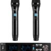 Central 2x Microfones de Mão UHF 100 Canais s/ Fios (PD522) - Power Dynamics