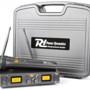 Central 2 Microfones Mão Profissionais UHF 8 Canais s/ Fios (PD782) - Power Dynamics