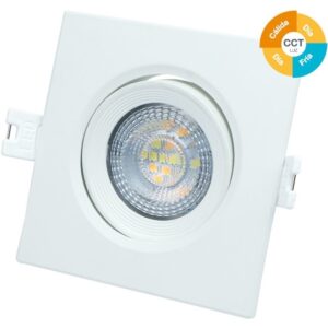 Projector LED Basculante Quadrado p/ Encastrar Série Banok 7W 3000-4000-6500K (Branco) - GSC